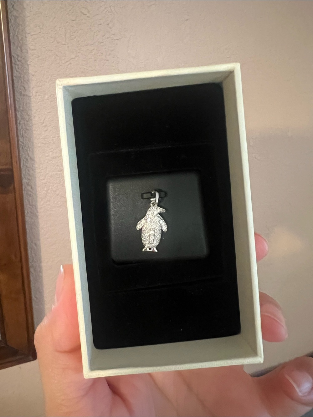 AXNT Moissanite 925 Silver Penguin Charm Pendant - Women Jewelry
